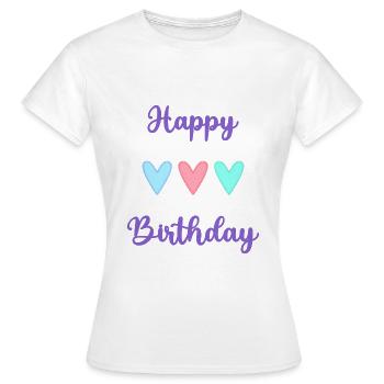 ALLES GUTE ZUM GEBURTSTAG!. ALLES GUTE ZUM GEBURTSTAG!. JAHRESTAG. - Frauen T-Shirt - Weiß - Vorne - AI Model Female 172 dark (172cm)