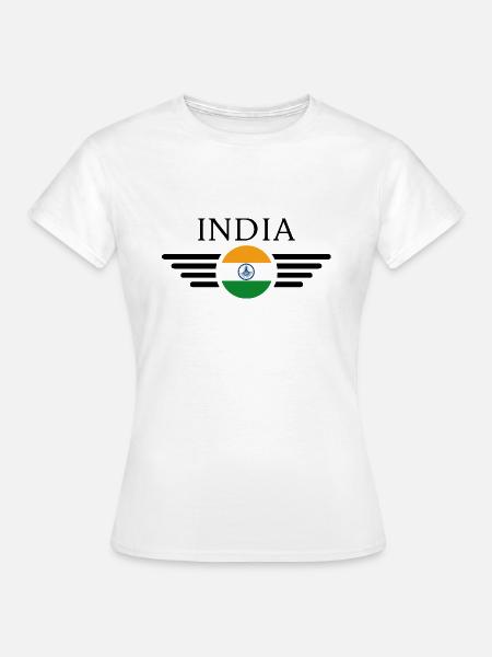 Indien Stil Design T-Shirt - Frauen T-Shirt - Weiß