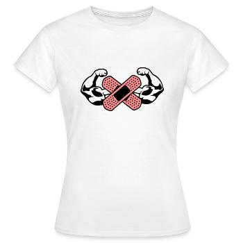 muscle bras pansement 1 - T-shirt Femme - blanc - Devant - AI Model Female 172 dark (172cm)