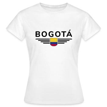 Bogotá Design – La Cité des Andes - T-shirt Femme - blanc - Devant - AI Model Female 172 dark (172cm)