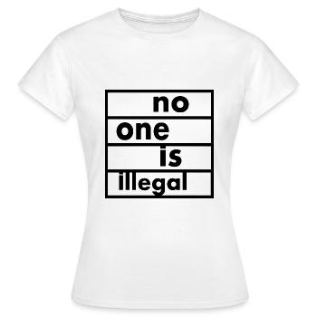 No one is illegal - T-shirt Femme - blanc - Devant - AI Model Female 172 dark (172cm)