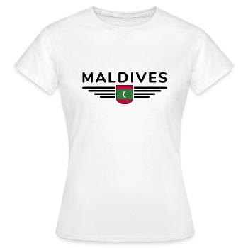 Maldives Fans : Maillots exclusifs - T-shirt Femme - blanc - Devant - AI Model Female 172 dark (172cm)