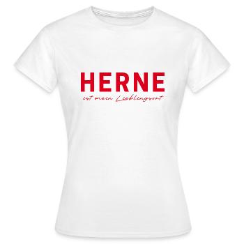 Herne T-Shirt – Zeige deine Liebe zur Ruhrgebietss - Frauen T-Shirt - Weiß - Vorne - AI Model Female 172 dark (172cm)