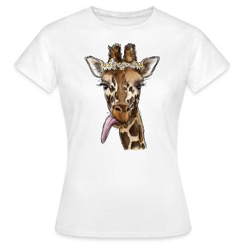 Girafe aquarelle - T-shirt Femme - blanc - Devant - AI Model Female 172 dark (172cm)
