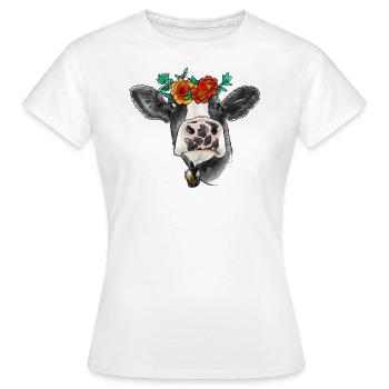 Vache aquarelle - T-shirt Femme - blanc - Devant - AI Model Female 172 dark (172cm)