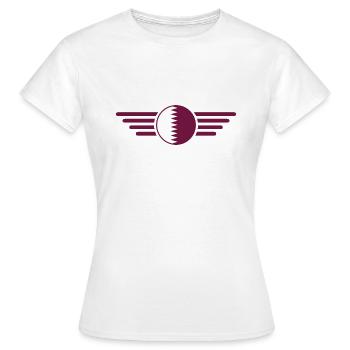 J’aime le Qatar, T-shirt design de style élégance - T-shirt Femme - blanc - Devant - AI Model Female 172 dark (172cm)