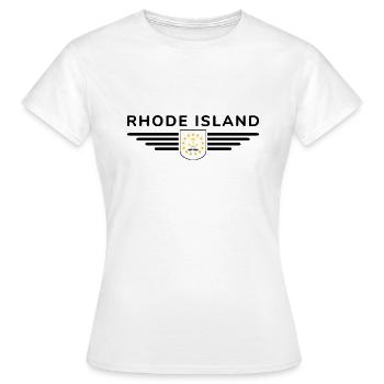 T-shirt Rhode Island Fan – Élégant et unique - T-shirt Femme - blanc - Devant - AI Model Female 172 dark (172cm)