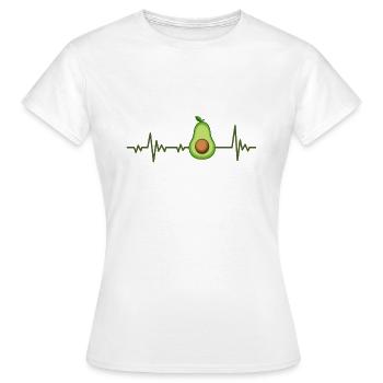 Avocado Herzschlag - Frauen T-Shirt - Weiß - Vorne - AI Model Female 172 dark (172cm)