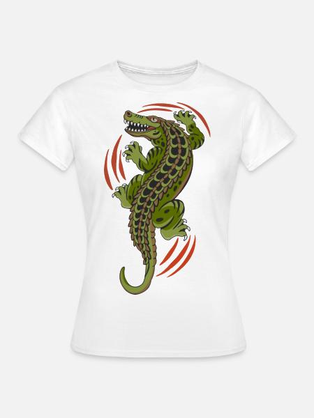 Aligator Krokodil Reptil - Frauen T-Shirt - Weiß
