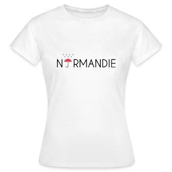 Normandie Regenschirm - Frauen T-Shirt - Weiß - Vorne - AI Model Female 172 dark (172cm)
