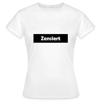 Censuré | barres censurent - T-shirt Femme - blanc - Devant - AI Model Female 172 dark (172cm)
