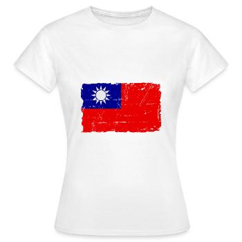 Flag of Taiwan - Drapeau de Taiwan - T-shirt Femme - blanc - Devant - AI Model Female 172 dark (172cm)