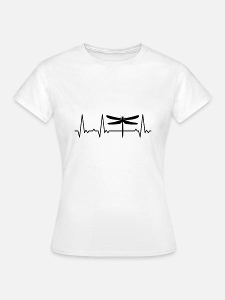 Herzschlag Libelle - Frauen T-Shirt - Weiß