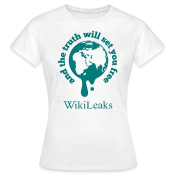 WikiLeaks - Und die Wahrheit wird dich frei machen - Frauen T-Shirt - Weiß - Vorne - AI Model Female 172 dark (172cm)