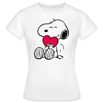 Peanuts Snoopy Herz Love Valentinstag Geschenk - Frauen T-Shirt - Weiß - Vorne - AI Model Female 172 dark (172cm)