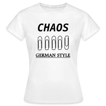 Chaos German Style - Women's T-Shirt - white - Front - AI Model Female 172 dark (172cm)