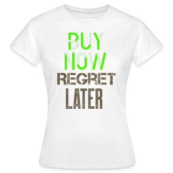 Shopping Humor Bedauern Minimalist Geometric Funny S - Frauen T-Shirt - Weiß - Vorne - AI Model Female 172 dark (172cm)
