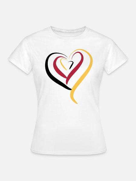 Deutschland Herz - Frauen T-Shirt - Weiß