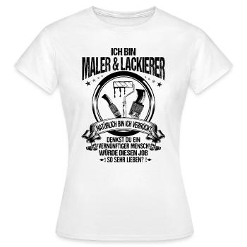 Maler und Lackierer/Maler & Lackierer/Tapezierer - Frauen T-Shirt - Weiß - Vorne - AI Model Female 172 dark (172cm)