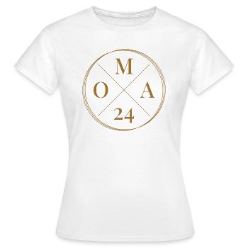 Oma 24 - Baby Ankündigung - Nachwuchs - Oma 2024 - Frauen T-Shirt - Weiß - Vorne - AI Model Female 172 dark (172cm)