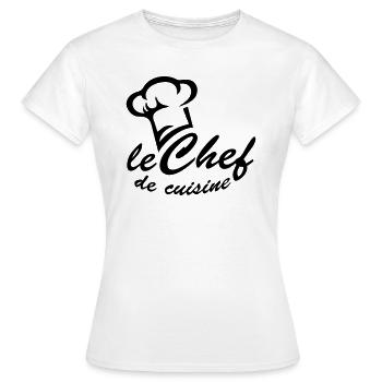 Chef de cuisine, Koch, Küche, Chefkoch, Restaurant - Frauen T-Shirt - Weiß - Vorne - AI Model Female 172 dark (172cm)