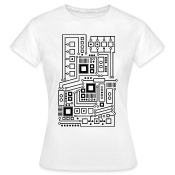 Platine Muster Technik Nerd - Frauen T-Shirt - Weiß - Vorne - AI Model Female 172 dark (172cm)