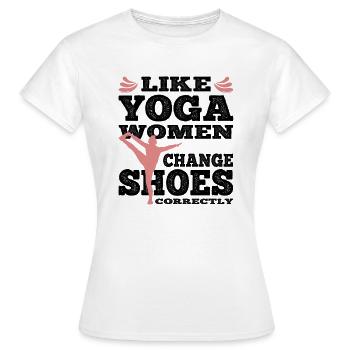 Femmes de yoga - T-shirt Femme - blanc - Devant - AI Model Female 172 dark (172cm)