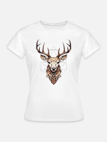 Hirsch Geometrisch - Frauen T-Shirt - Weiß