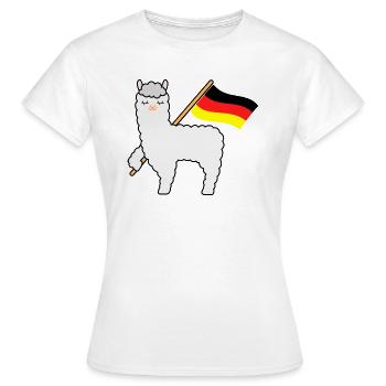 Coupe du monde Alpaca Allemagne - T-shirt Femme - blanc - Devant - AI Model Female 172 dark (172cm)