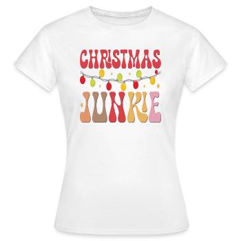 Junkie de Noël - T-shirt Femme - blanc - Devant - AI Model Female 172 dark (172cm)