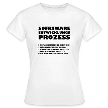 Processus de développement de logiciels - T-shirt Femme - blanc - Devant - AI Model Female 172 dark (172cm)