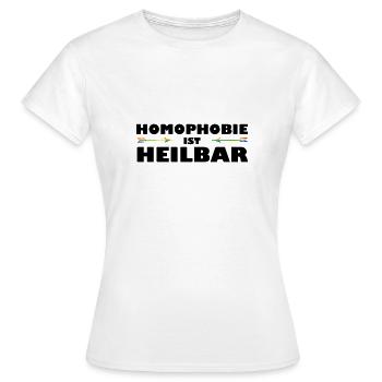 Gegen Homophobie LGBT Gay Pride Demonstration - Frauen T-Shirt - Weiß - Vorne - AI Model Female 172 dark (172cm)