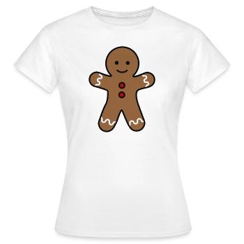 Noël pain d'épice dessin animé de Noël - T-shirt Femme - blanc - Devant - AI Model Female 172 dark (172cm)
