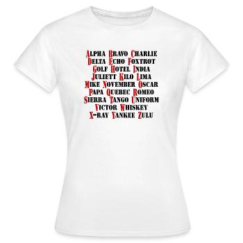NATO Aviation Aviation Alphabet - T-shirt Femme - blanc - Devant - AI Model Female 172 dark (172cm)