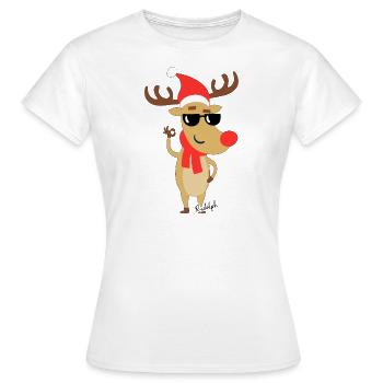 Rudolf le renne - Rudolph le renne - T-shirt Femme - blanc - Devant - AI Model Female 172 dark (172cm)