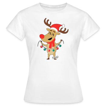 Rudolf le renne - Rudolph le renne - T-shirt Femme - blanc - Devant - AI Model Female 172 dark (172cm)
