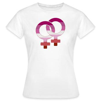Lesbian Symbol - Gay Pride Queer LGBTQ CSD - Frauen T-Shirt - Weiß - Vorne - AI Model Female 172 dark (172cm)