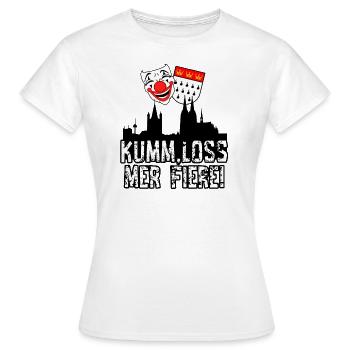 Karneval Kostüm Kölle Alaaf Köln loss mer fiere! - Frauen T-Shirt - Weiß - Vorne - AI Model Female 172 dark (172cm)