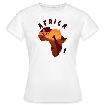 Africa Sundown Wildnis Sahara Wüste - Frauen T-Shirt - Weiß - Vorne - AI Model Female 172 dark (172cm)