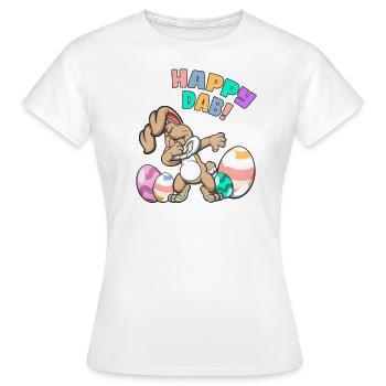 Happy Dab! Osterhase Osterfest - Frauen T-Shirt - Weiß - Vorne - AI Model Female 172 dark (172cm)