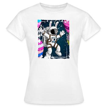 Osterhasen Astronaut im Weltall - Frauen T-Shirt - Weiß - Vorne - AI Model Female 172 dark (172cm)
