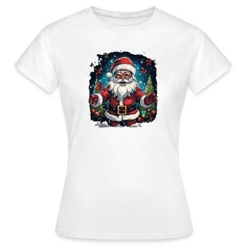 Funny Santa Claus for Christmas - Women's T-Shirt - white - Front - AI Model Female 172 dark (172cm)