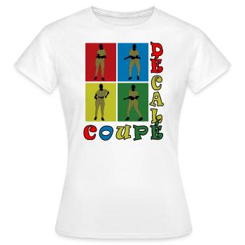 Ausgefallener Kente-Schnitt für Damen - Frauen T-Shirt - Weiß - Vorne - AI Model Female 172 dark (172cm)