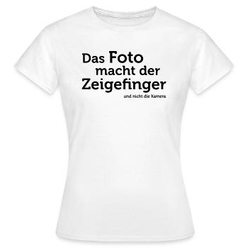 Das Foto macht der Zeigefinger - Frauen T-Shirt - Weiß - Vorne - AI Model Female 172 dark (172cm)