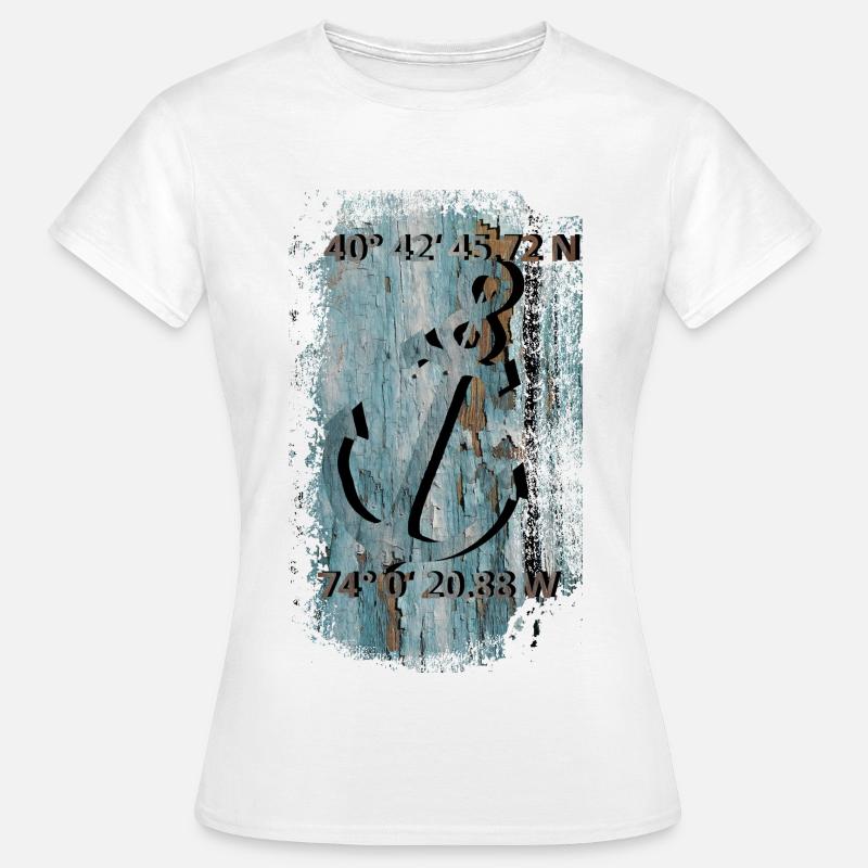 Anchor with coordinates - Women's T-Shirt - white