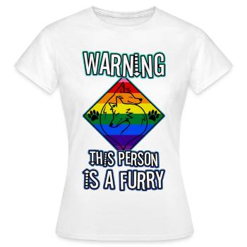Avertissement Cette personne est un poilu - T-shirt Femme - blanc - Devant - AI Model Female 172 dark (172cm)
