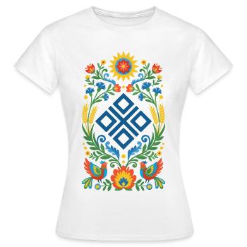 Ornement populaire de Mokosz - T-shirt Femme - blanc - Devant - AI Model Female 172 dark (172cm)