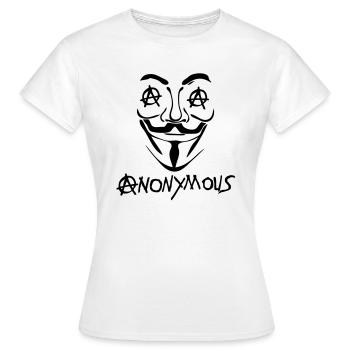 Anarchie-Logo Anonym2 Maske Maske - Frauen T-Shirt - Weiß - Vorne - AI Model Female 172 dark (172cm)