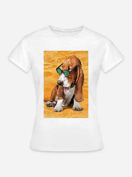 cooles Strand-Basset - Frauen T-Shirt - Weiß