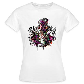 Heart (Flowers & Stars - Colour Splash) 03 - Women's T-Shirt - white - Front - AI Model Female 172 dark (172cm)